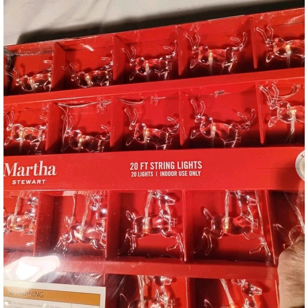 Martha Stewart 20 Ft LED Reindeer Garland Lights Christmas 2024